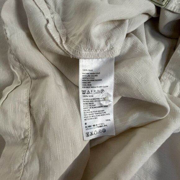 Tommy Bahama Mens Silk Jacquard Floral Button-Up Short Sleeve Shirt XLX Ivory - Picture 4 of 7